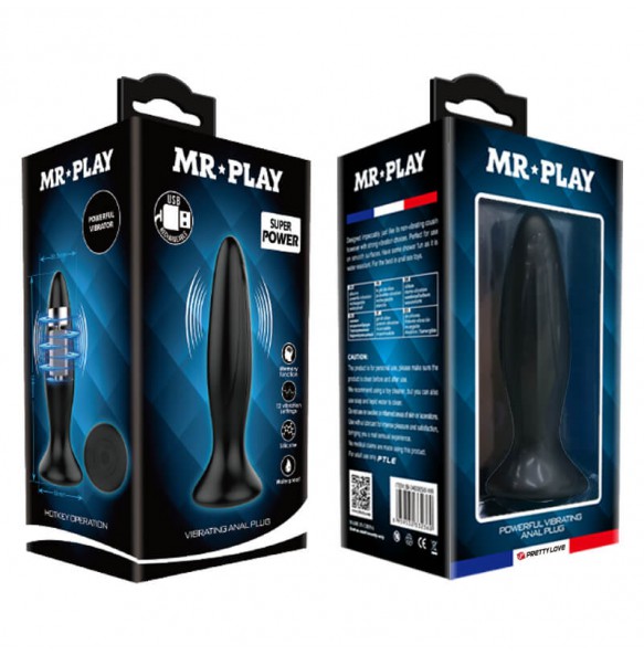 MR PLAY - Power Vibe Anal Plug (Chargeable - Black)